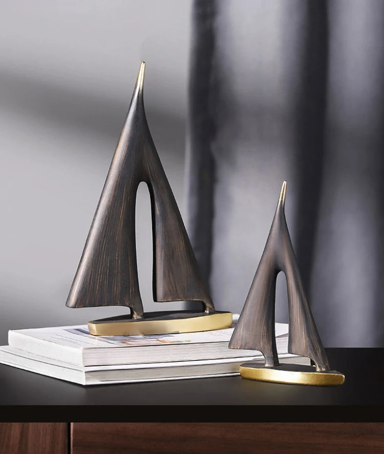 Smooth Sailing Sailboat Home Decor Ornament Living Room Decoration Bedroom Desktop Decoration Resin Craft Gift