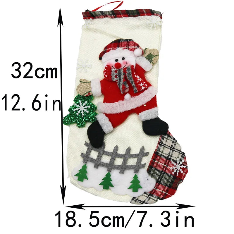 1-Piece Christmas Hanging Decoration – Festive Socks Gift Bag Ornament for Window & Home Decor