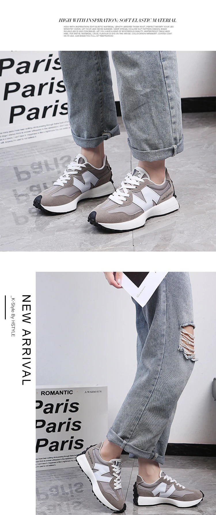 Women’s Casual Sneakers – Autumn Fashion Breathable Lace-Up Sports Shoes, Platform Walking Shoes