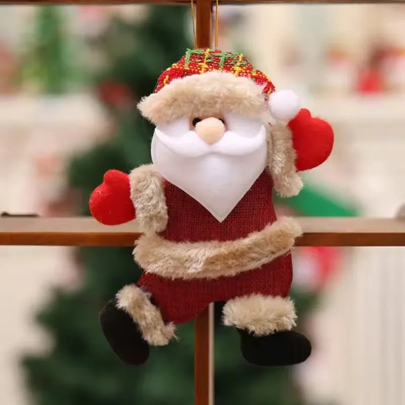Christmas Tree Plush Hanging Ornaments – Snowman, Reindeer & Bear Decorations for Kids’ Rooms & Windows