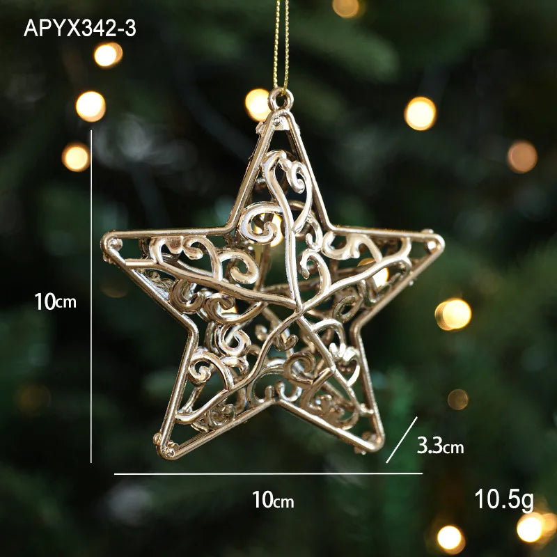 Xmas Ornament Ball Butterfly Dragonfly Angel Snowflake Gold Plastic Xmas Baubles Christmas Hanging Decor Christmas Tree Ornament