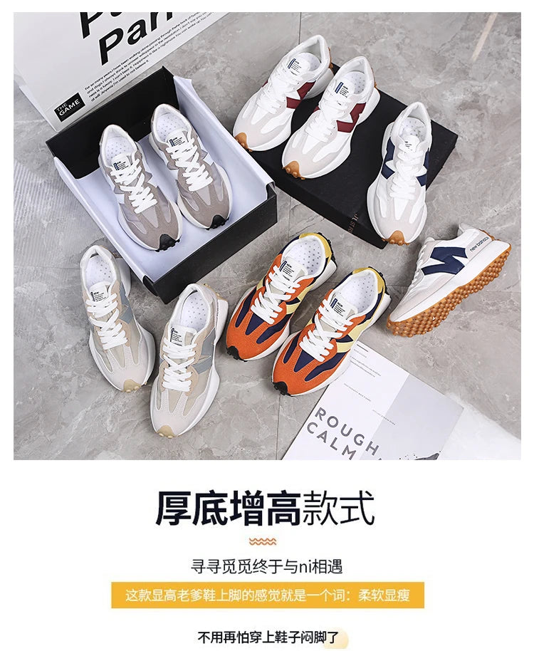 Women’s Casual Sneakers – Autumn Fashion Breathable Lace-Up Sports Shoes, Platform Walking Shoes
