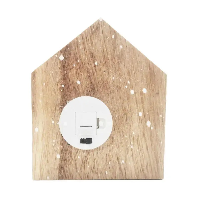 LED Christmas Wooden House Decoration | Light-Up Wooden House Ornament | Christmas Home Décor | Indoor Party Decoration