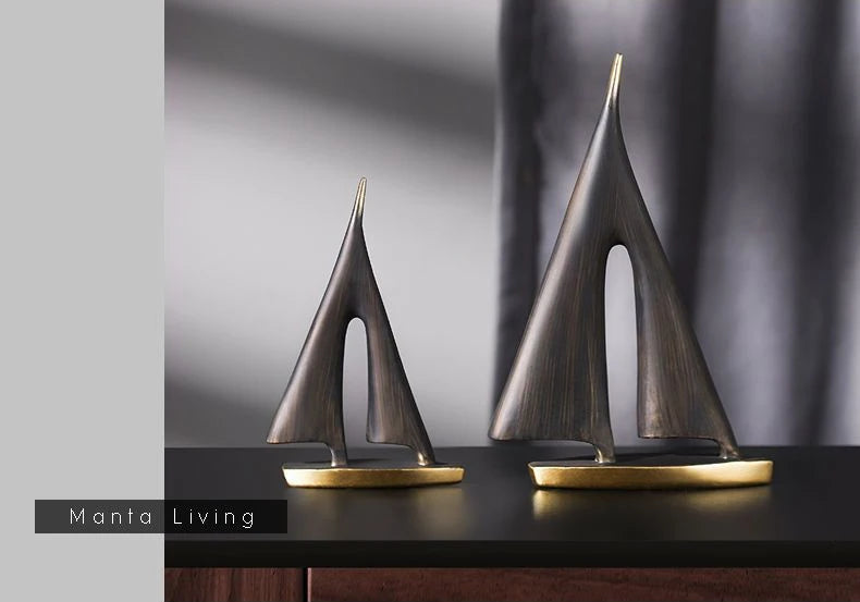 Smooth Sailing Sailboat Home Decor Ornament Living Room Decoration Bedroom Desktop Decoration Resin Craft Gift