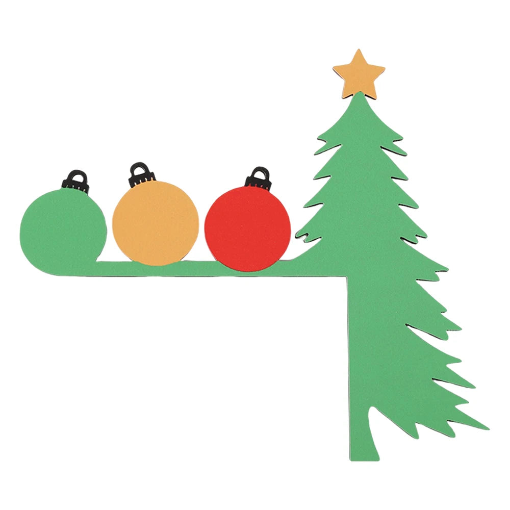 Christmas Tree Wooden Door Decor - Festive Holiday Party Door Corner Decoration for Entryways Windows Wall School Home