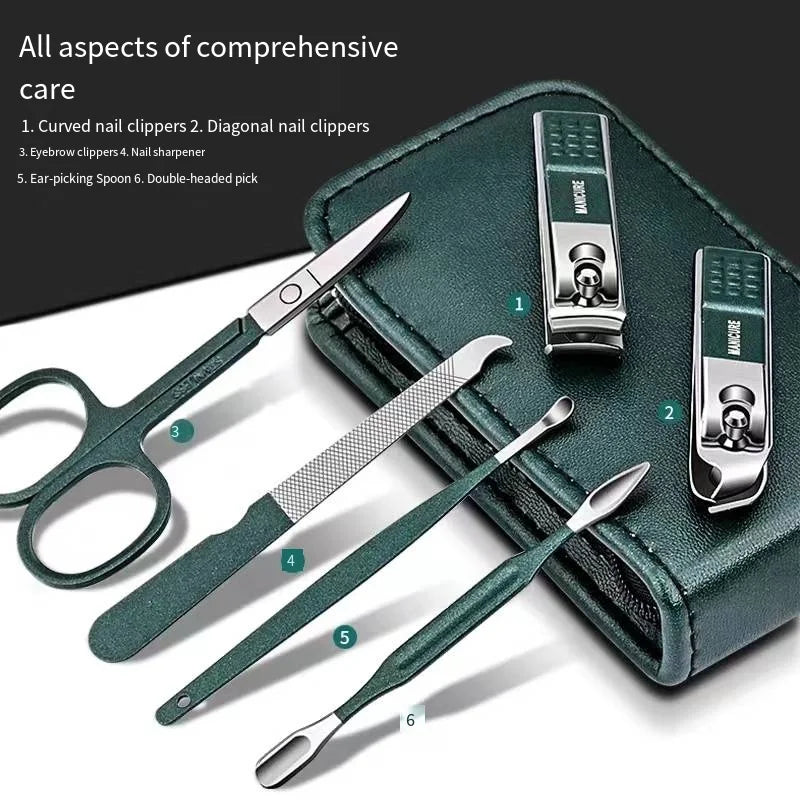 6-Piece Nail Care Kit – Professional Manicure & Pedicure Tools for Men & Women