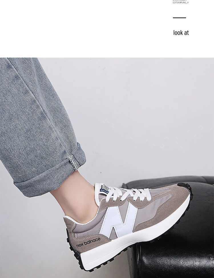 Women’s Casual Sneakers – Autumn Fashion Breathable Lace-Up Sports Shoes, Platform Walking Shoes