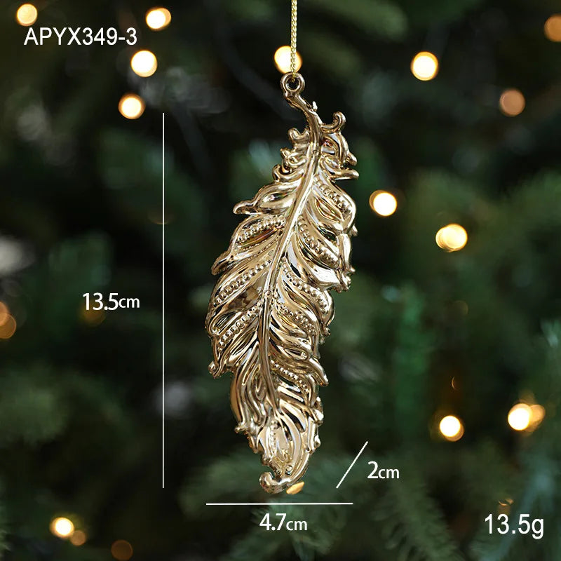 Xmas Ornament Ball Butterfly Dragonfly Angel Snowflake Gold Plastic Xmas Baubles Christmas Hanging Decor Christmas Tree Ornament
