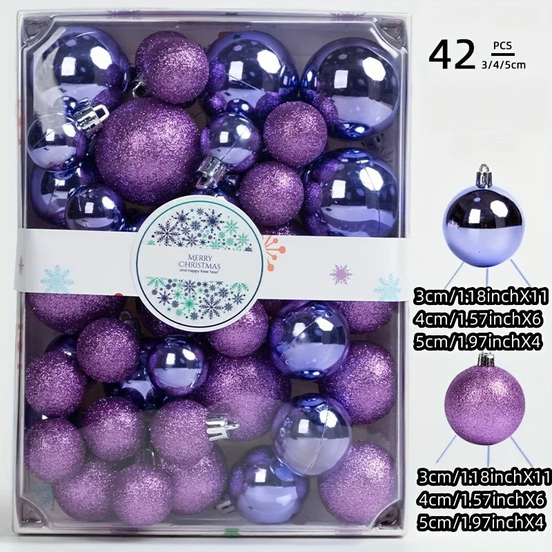 42-Piece Christmas Tree Hanging Balls – Multi-Color Ornaments for Holiday Decorations