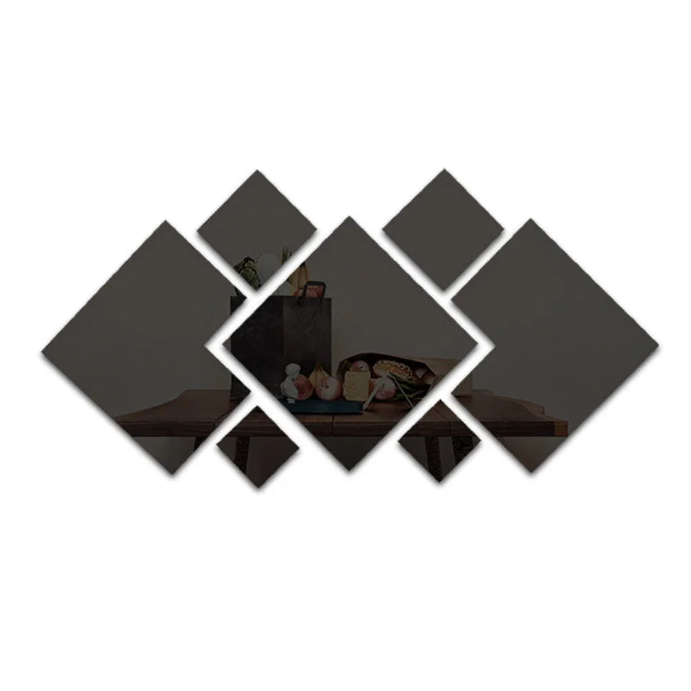 3D Acrylic Mirror Home Improvement Home Irregular Stitching DIY Wall Stickers for Living Room Bedroom Home Decoration  Stickers