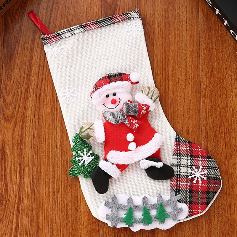 1-Piece Christmas Hanging Decoration – Festive Socks Gift Bag Ornament for Window & Home Decor