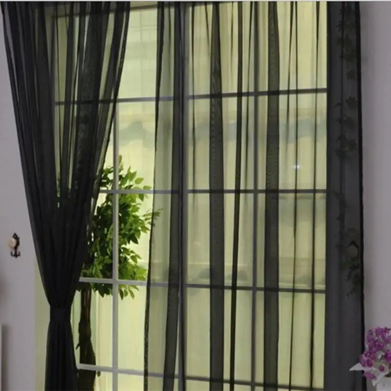 1Pc Transparent Window Screen Curtain 100×200cm | Lightweight Semi-Sheer Door & Window Curtain | Breathable Mesh Panel for Living Room & Bedroom