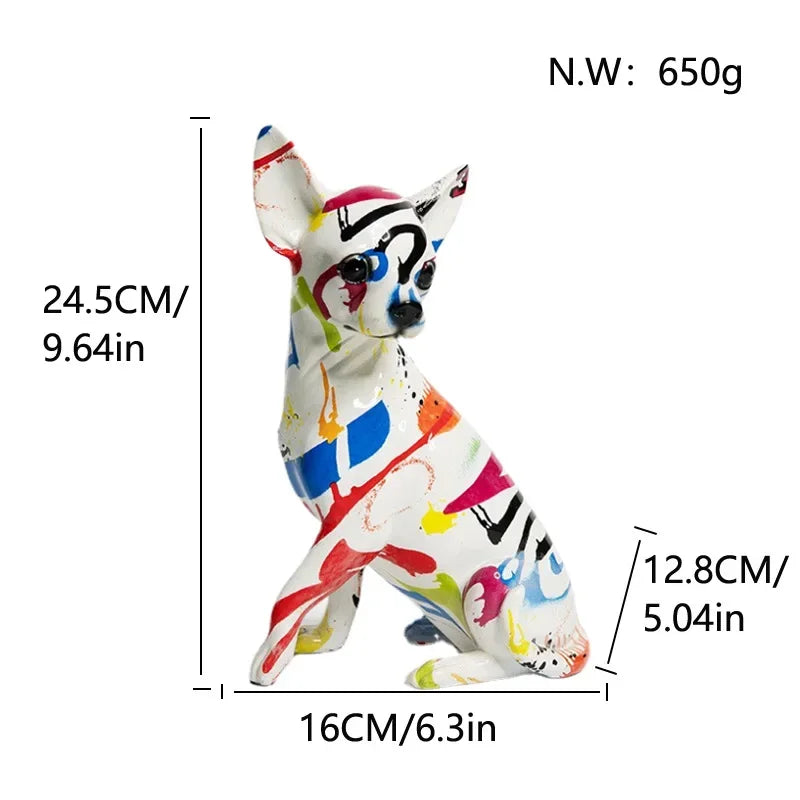 Colorful Home Decorations Living Room Entrance Dog Ornaments Desktop Resin Crafts Home Decoration Accessories Home Decor