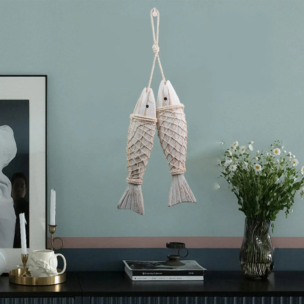 Wood Fish Decor Home Decor Wooden Fish Wall Hanging Ornament for Wall Home