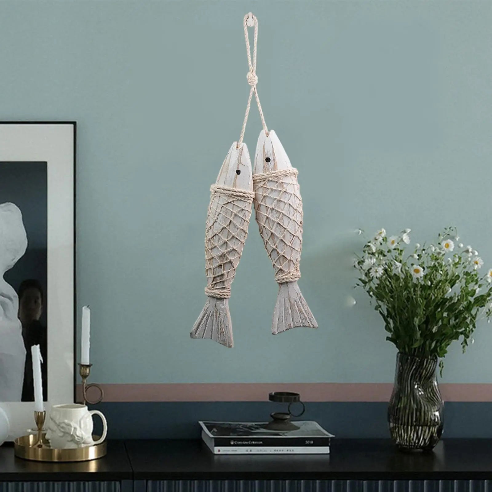 Wood Fish Decor Home Decor Wooden Fish Wall Hanging Ornament for Wall Home