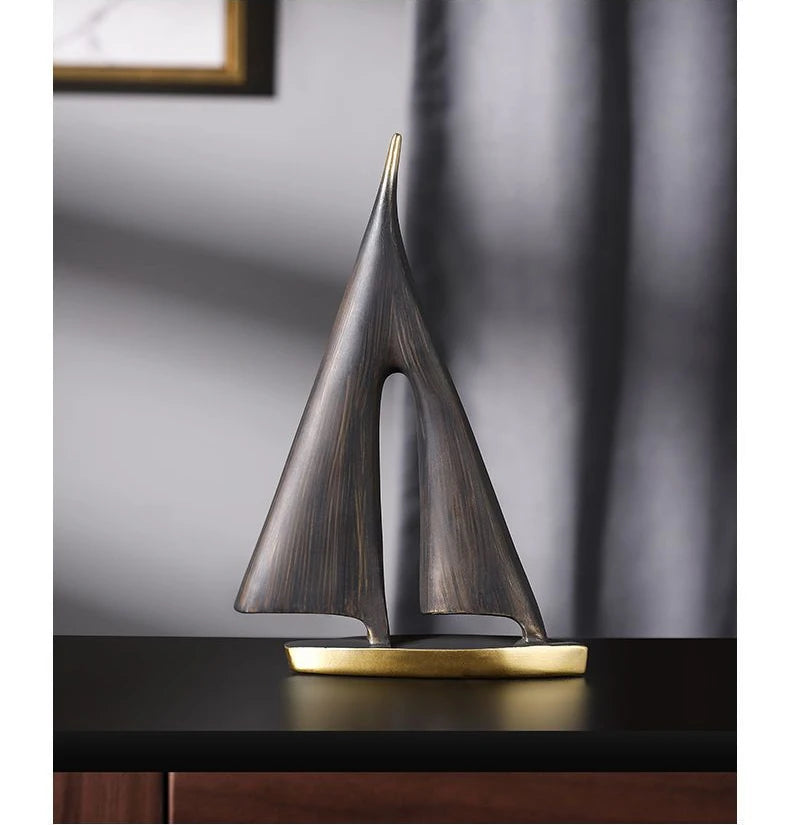 Smooth Sailing Sailboat Home Decor Ornament Living Room Decoration Bedroom Desktop Decoration Resin Craft Gift