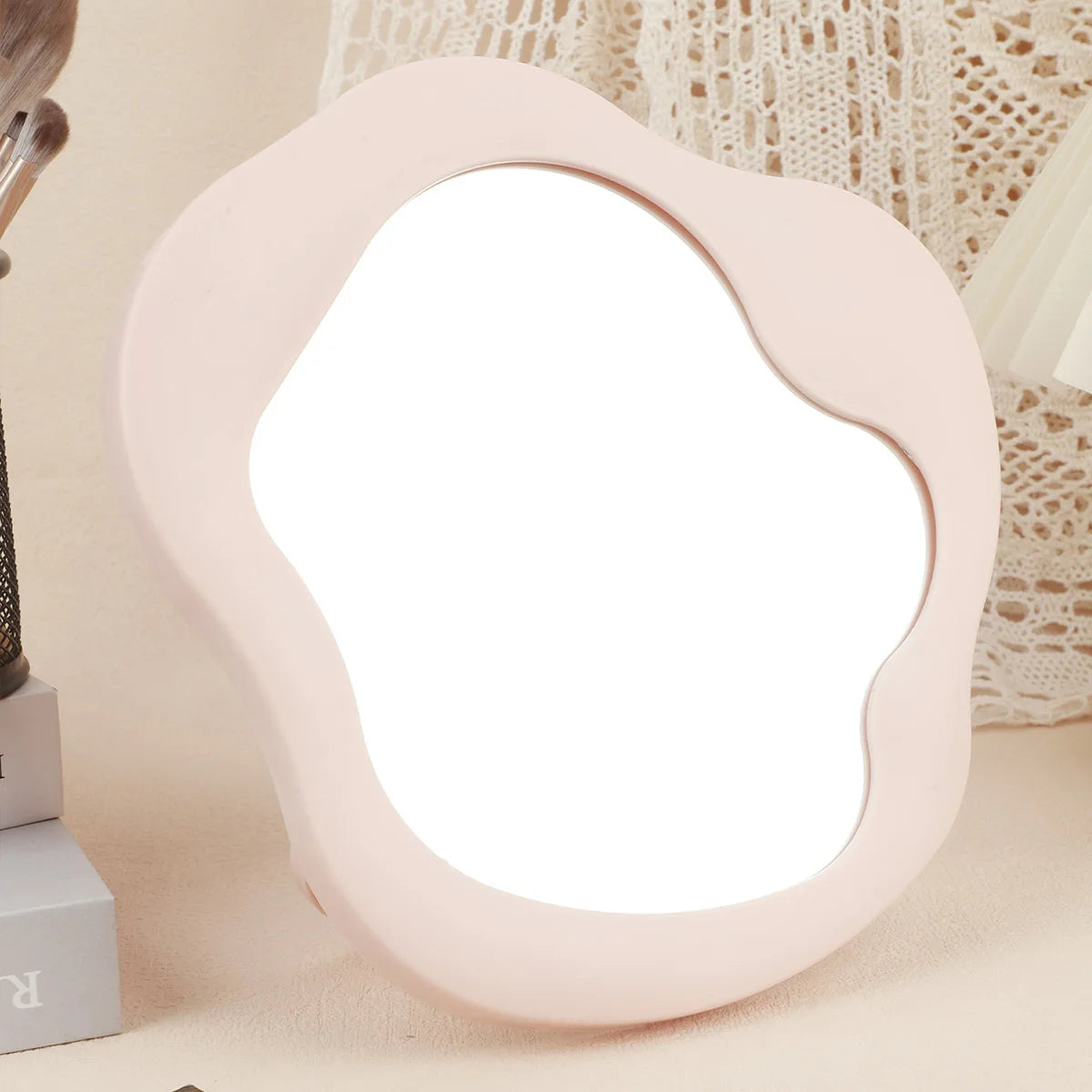 Tabletop Makeup Mirror – Decorative Bedroom & Desk Accent for Home Aesthetic Room Decor