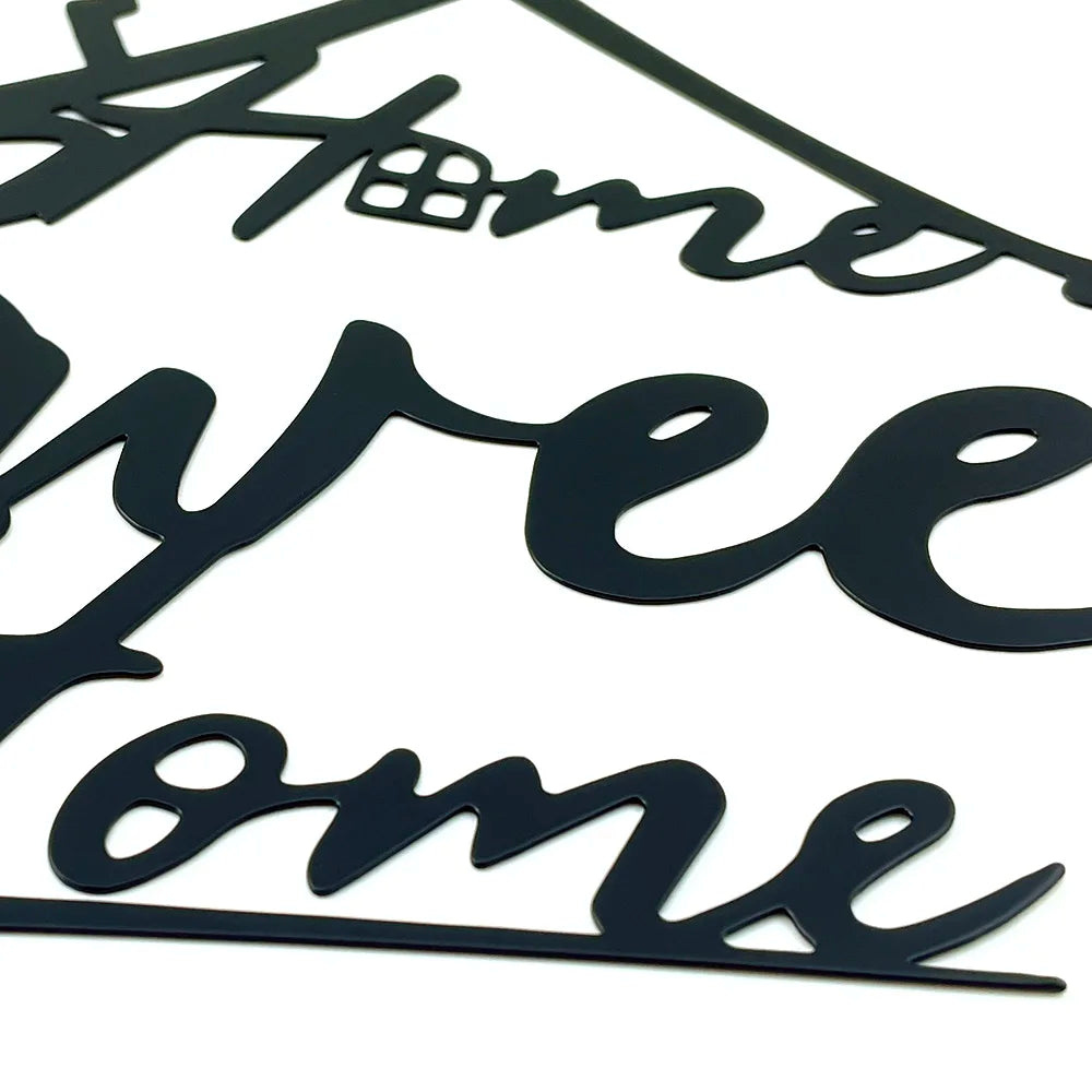 “Home Sweet Home” Metal Wall Sign – Modern Hanging Decor for Bedroom, Door & Aesthetic Room Styling