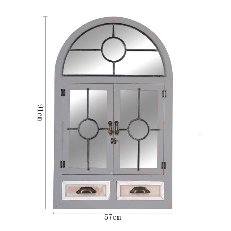 False window decoration wall home wood American Nordic retro creative iron homestay wall decoration wall decoration