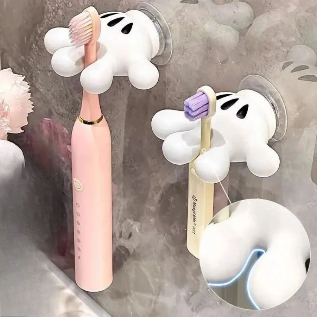 Toothbrush holder and multi-functional traceless suction hook for bathroom towel hanging and data cable home decoration