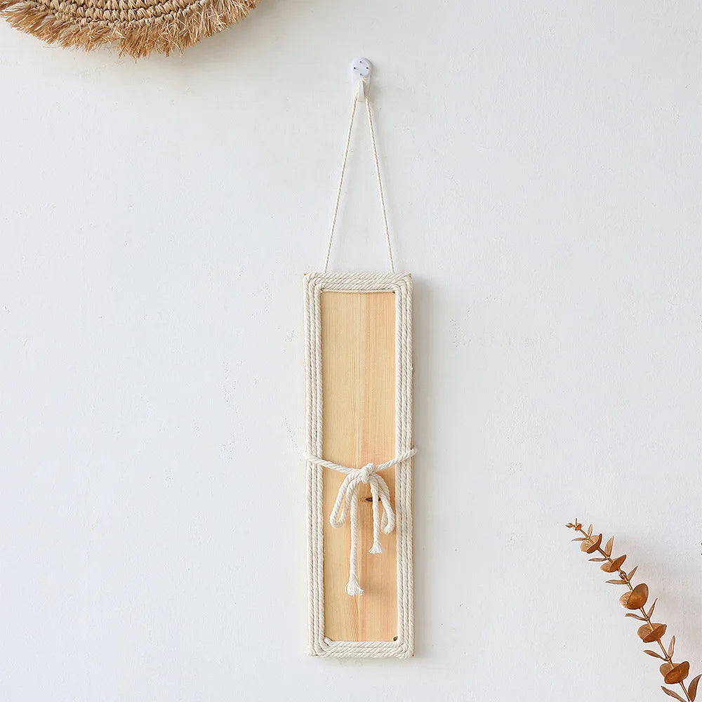 Bohemian Handcrafted Rope & Wood Wall Hanging – Simple Home Decor for Living Room, Bedroom & Homestay Spaces