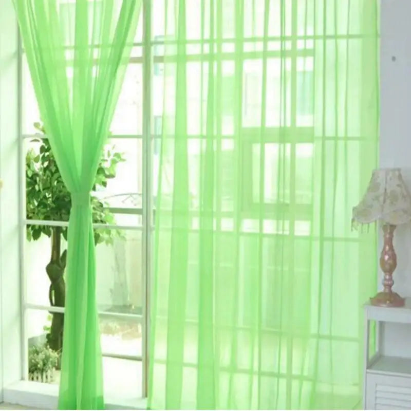 1Pc Transparent Window Screen Curtain 100×200cm | Lightweight Semi-Sheer Door & Window Curtain | Breathable Mesh Panel for Living Room & Bedroom