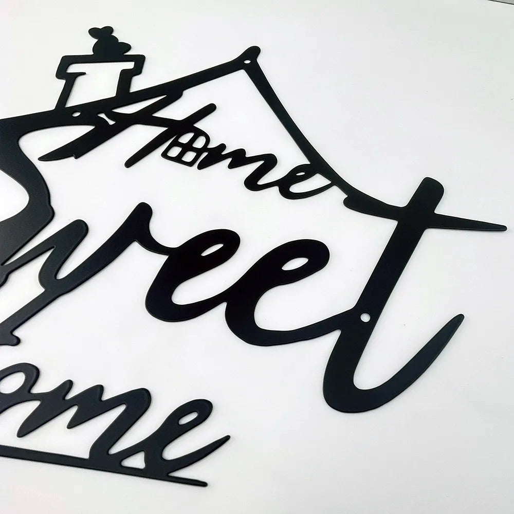 “Home Sweet Home” Metal Wall Sign – Modern Hanging Decor for Bedroom, Door & Aesthetic Room Styling