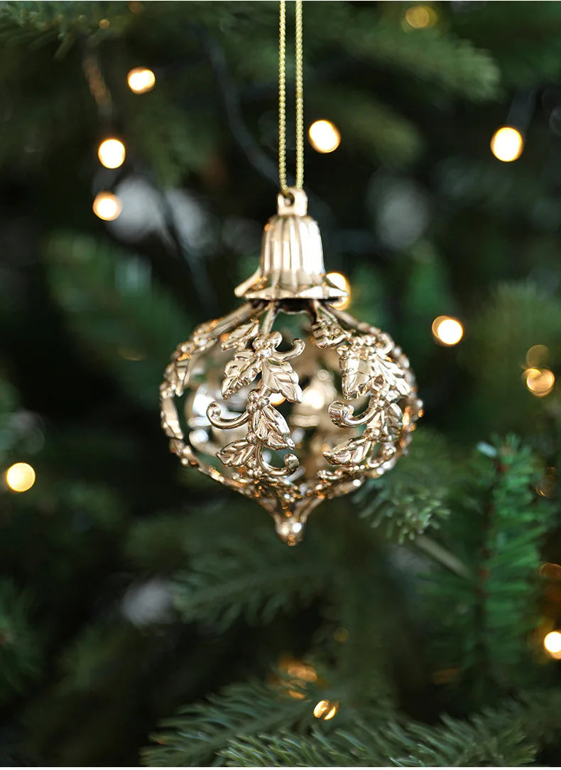 Xmas Ornament Ball Butterfly Dragonfly Angel Snowflake Gold Plastic Xmas Baubles Christmas Hanging Decor Christmas Tree Ornament