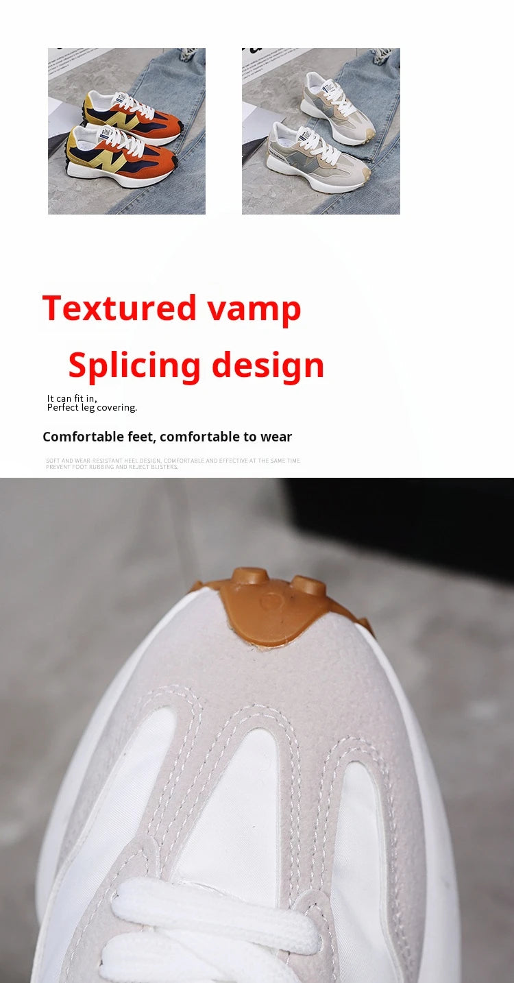 Women’s Casual Sneakers – Autumn Fashion Breathable Lace-Up Sports Shoes, Platform Walking Shoes