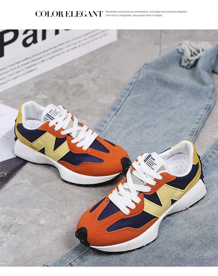 Women’s Casual Sneakers – Autumn Fashion Breathable Lace-Up Sports Shoes, Platform Walking Shoes