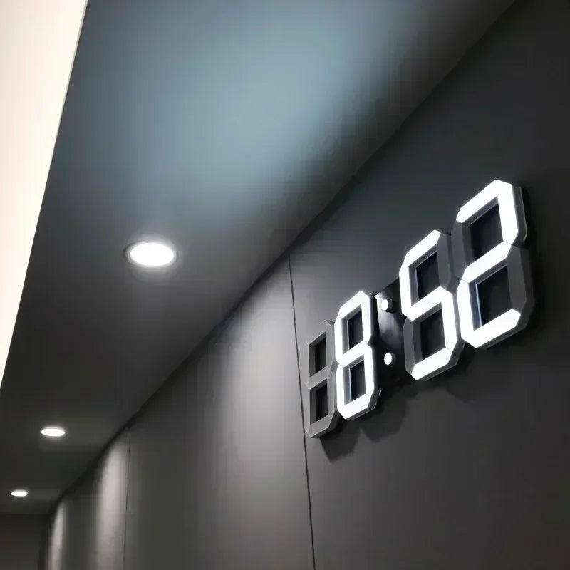 3D LED Digital Wall Clock – Modern Electronic Clock for Bedroom & Home Decor with Night Mode