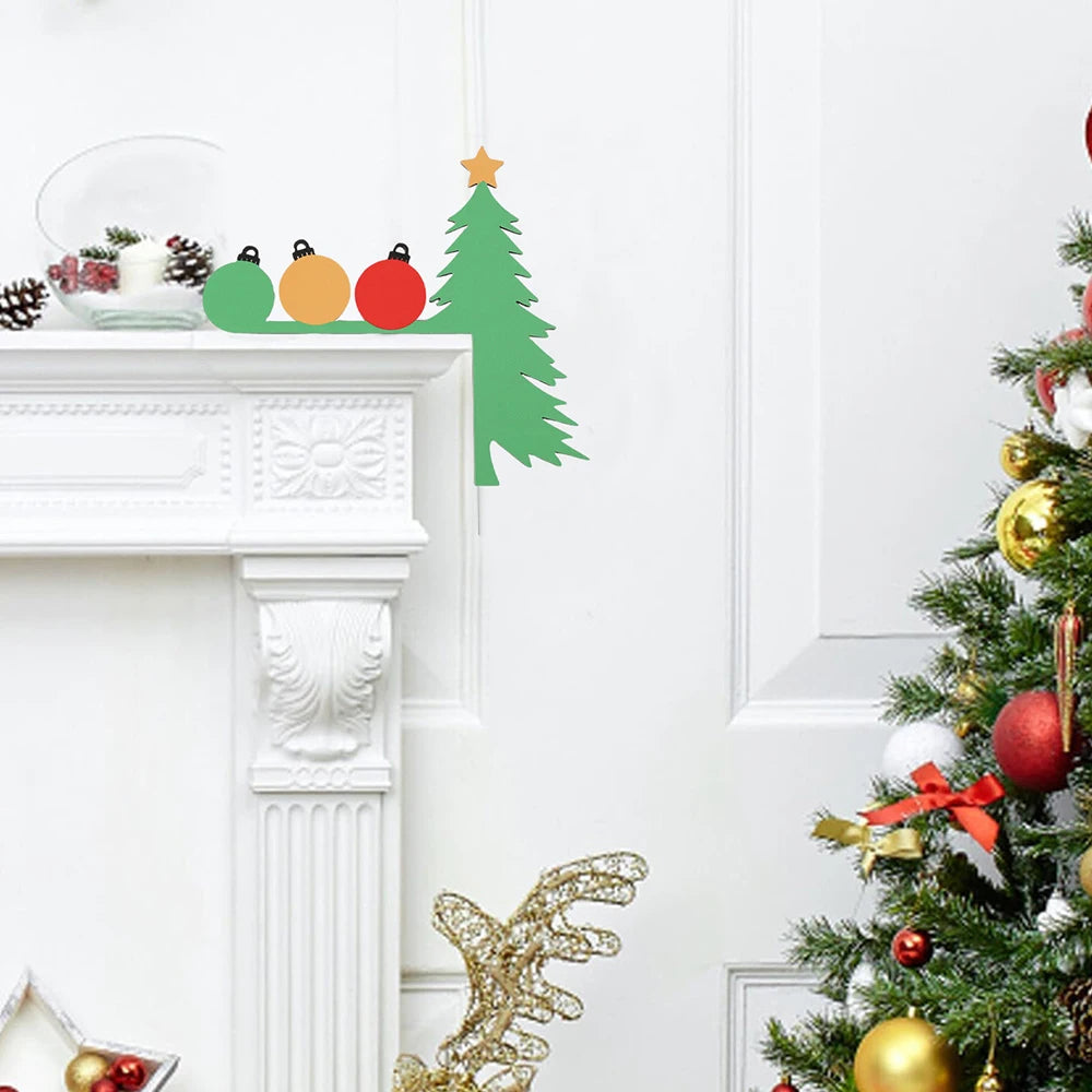 Christmas Tree Wooden Door Decor - Festive Holiday Party Door Corner Decoration for Entryways Windows Wall School Home