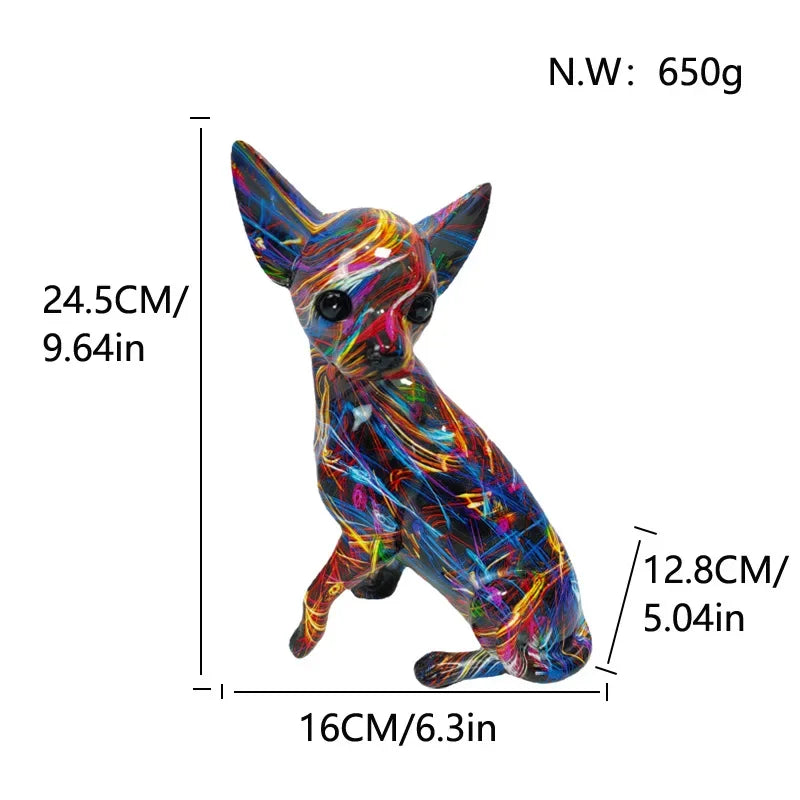 Colorful Home Decorations Living Room Entrance Dog Ornaments Desktop Resin Crafts Home Decoration Accessories Home Decor