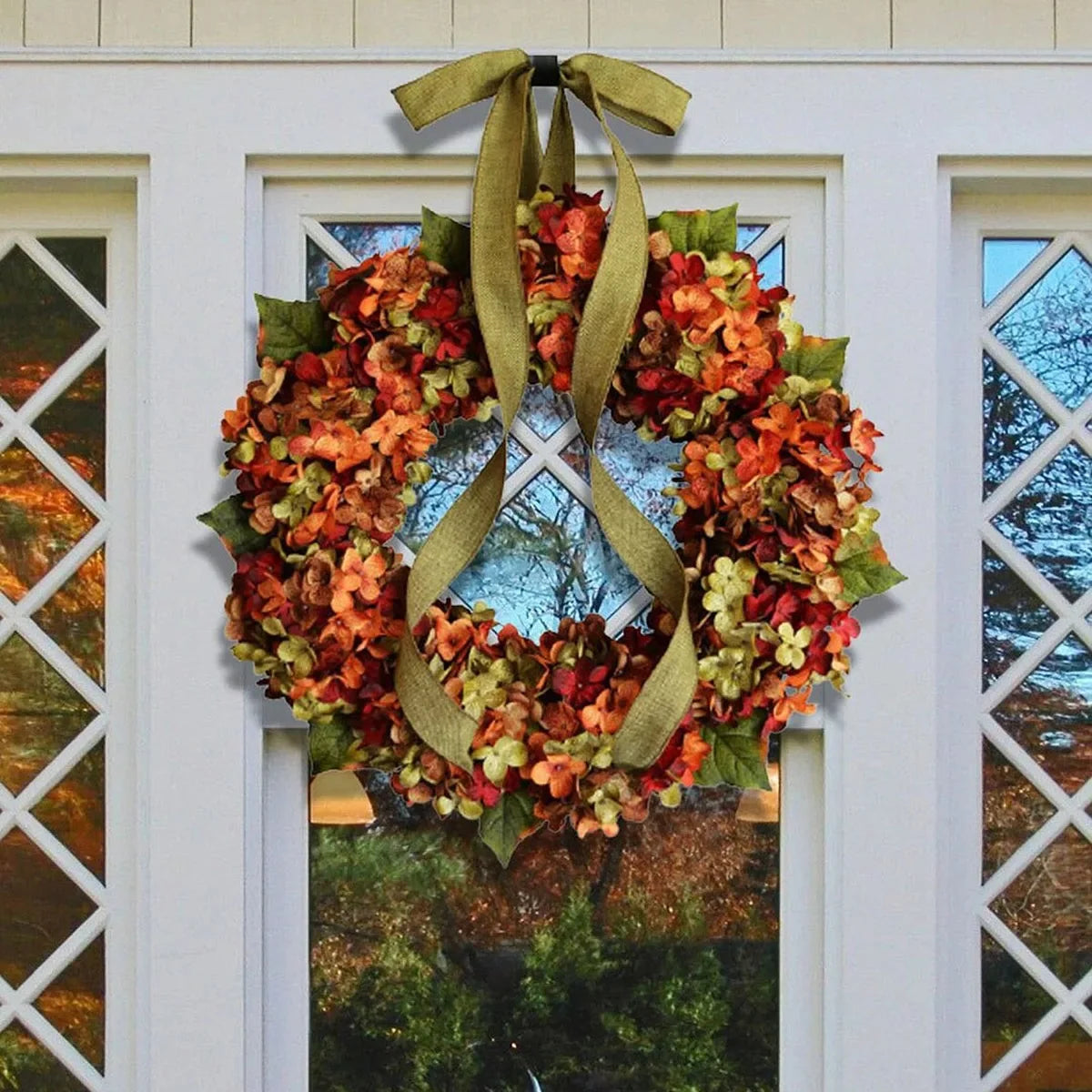 Christmas Indoor & Outdoor Decorations, Autumn Flowers, Thanksgiving Wreaths, Restaurant Party Holiday Wreath Door Decor
