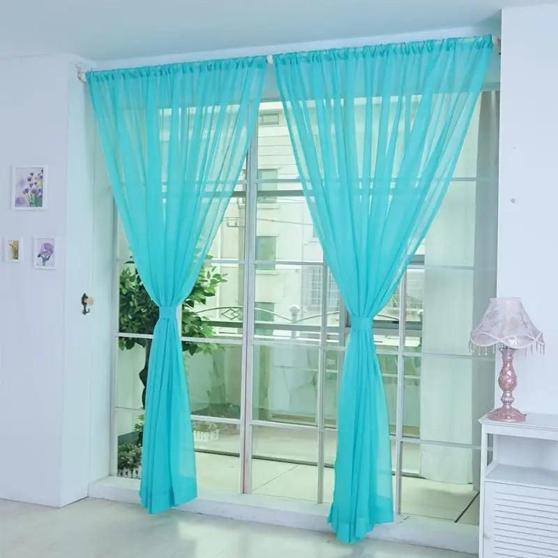 1Pc Transparent Window Screen Curtain 100×200cm | Lightweight Semi-Sheer Door & Window Curtain | Breathable Mesh Panel for Living Room & Bedroom