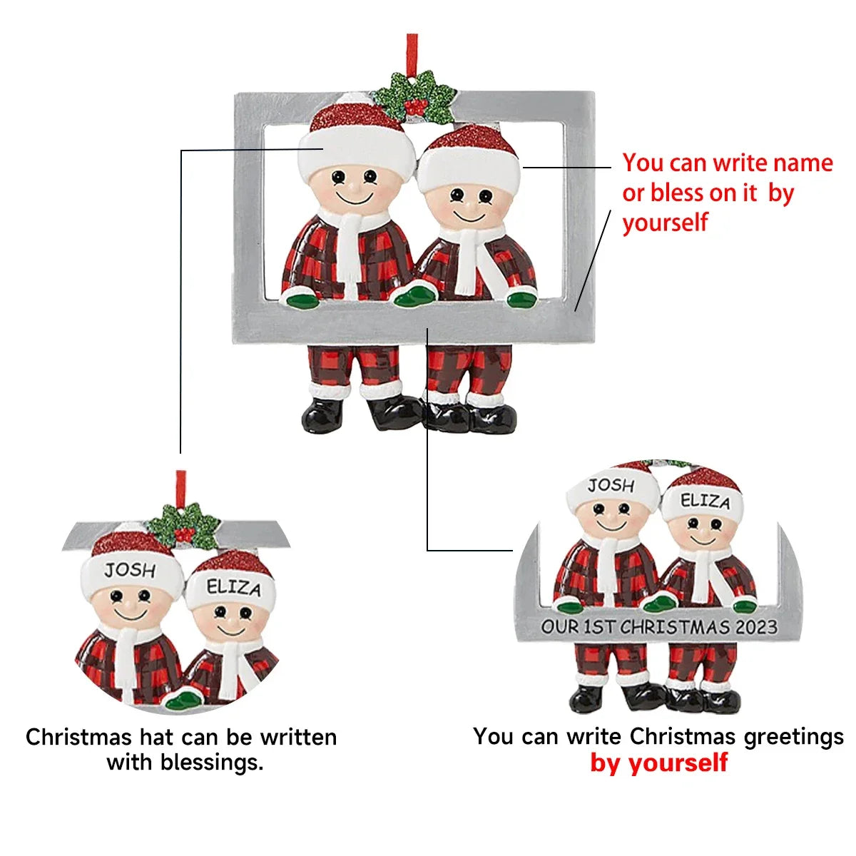 Christmas Pendant DIY Personal Family Christmas Decorations For Home 2024 Navidad Christmas Tree Hanging Ornament New Year 2025