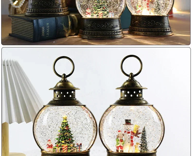 Christmas Easter Carnival Decorations Wind Lights Music Boxes Crystal Balls Santa Claus Tree Lights Ornaments Christmas Gifts