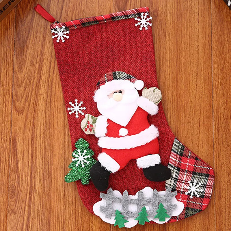 1-Piece Christmas Hanging Decoration – Festive Socks Gift Bag Ornament for Window & Home Decor