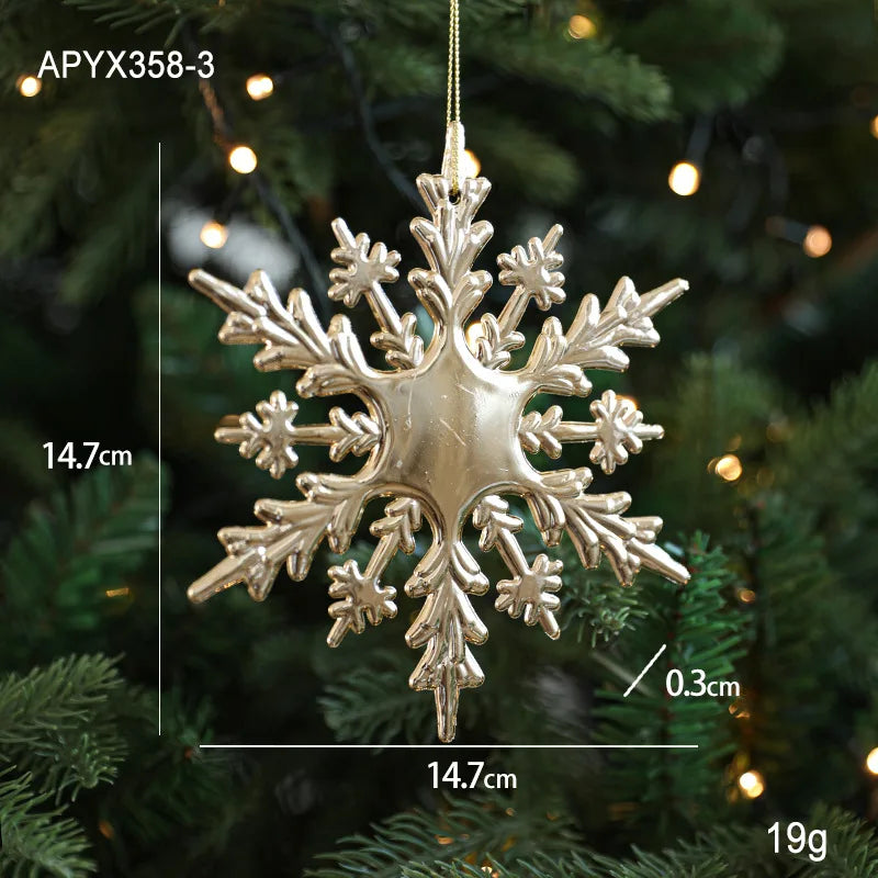 Xmas Ornament Ball Butterfly Dragonfly Angel Snowflake Gold Plastic Xmas Baubles Christmas Hanging Decor Christmas Tree Ornament