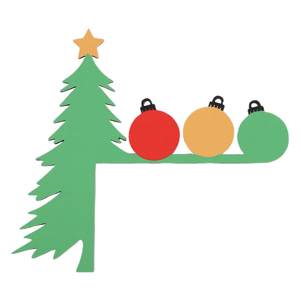 Christmas Tree Wooden Door Decor - Festive Holiday Party Door Corner Decoration for Entryways Windows Wall School Home