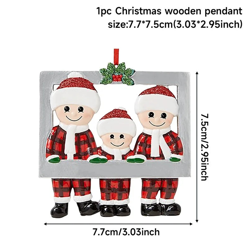 Christmas Pendant DIY Personal Family Christmas Decorations For Home 2024 Navidad Christmas Tree Hanging Ornament New Year 2025