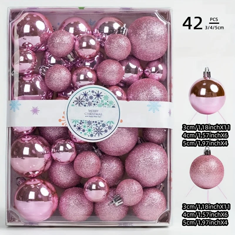 42-Piece Christmas Tree Hanging Balls – Multi-Color Ornaments for Holiday Decorations