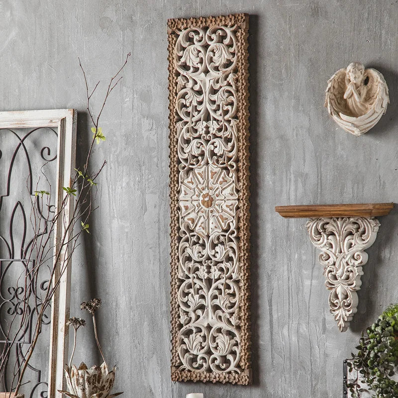 Vintage Hollow Wall Hanging Decor – Antique Luxury Accent Piece for Living Room, Bedroom & Entrance Walls
