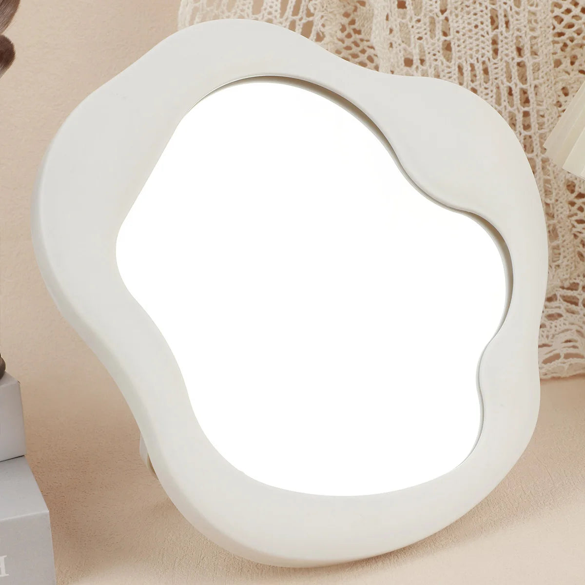 Tabletop Makeup Mirror – Decorative Bedroom & Desk Accent for Home Aesthetic Room Decor