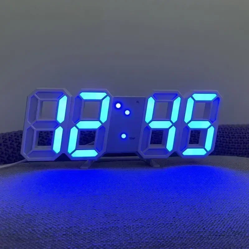 3D LED Digital Wall Clock – Modern Electronic Clock for Bedroom & Home Decor with Night Mode