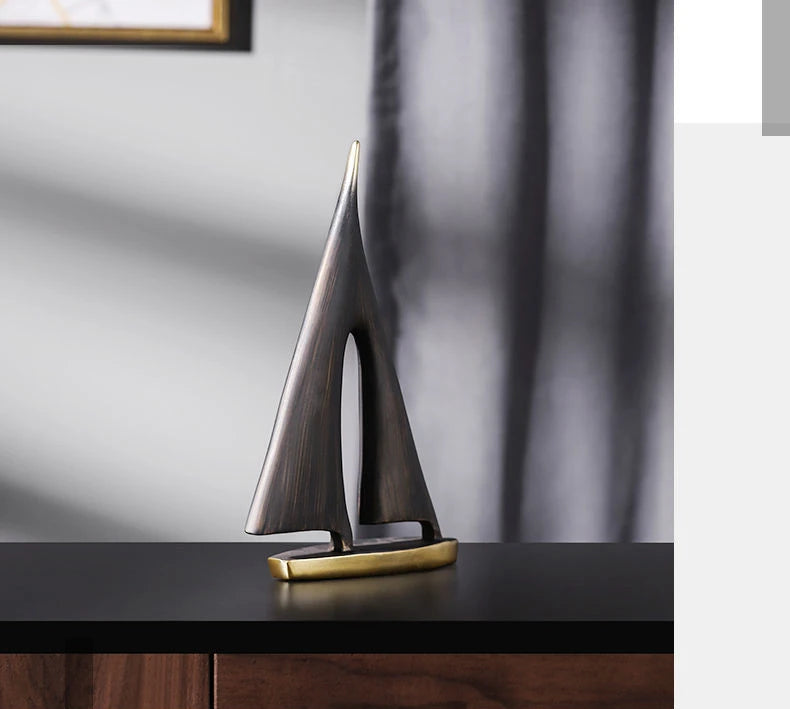 Smooth Sailing Sailboat Home Decor Ornament Living Room Decoration Bedroom Desktop Decoration Resin Craft Gift