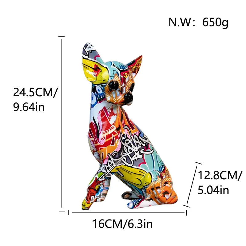Colorful Home Decorations Living Room Entrance Dog Ornaments Desktop Resin Crafts Home Decoration Accessories Home Decor