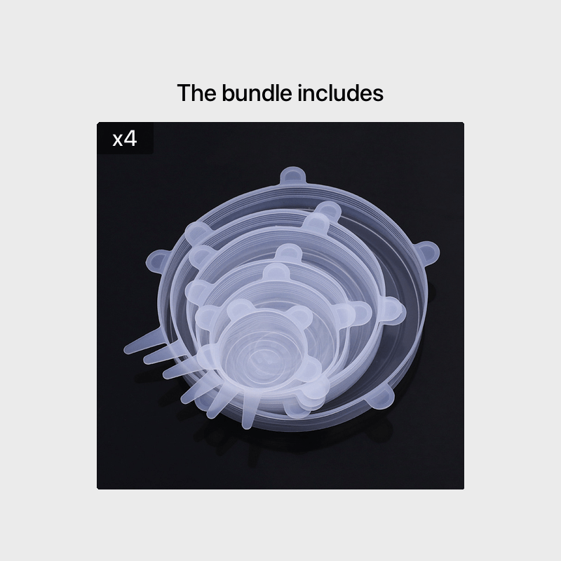 6 Reusable Silicone Stretch Lids Set – Flexible Food Storage Covers for Bowls & Containers, Multi-Size, Leak-Proof, Dishwasher & Fridge Safe