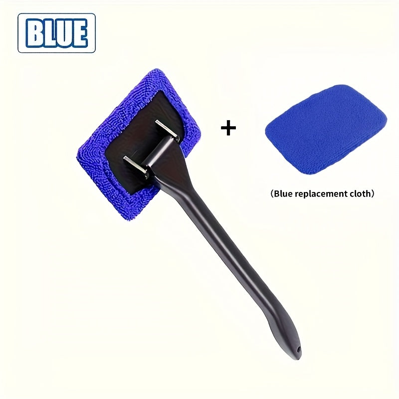 Car Window Cleaning Brush Kit – Long Handle Windshield Cleaner Tool with Rain Scraper for Interior & Exterior Auto Glass