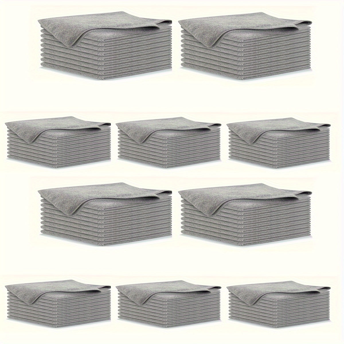 Ultra-Fine Fiber Kitchen Cleaning Cloths – 5/10/20/50/100pcs Light Gray, Soft & Absorbent